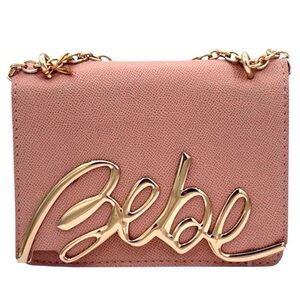 Bebe NWT Crossbody Bag in Pink with Gold Detail